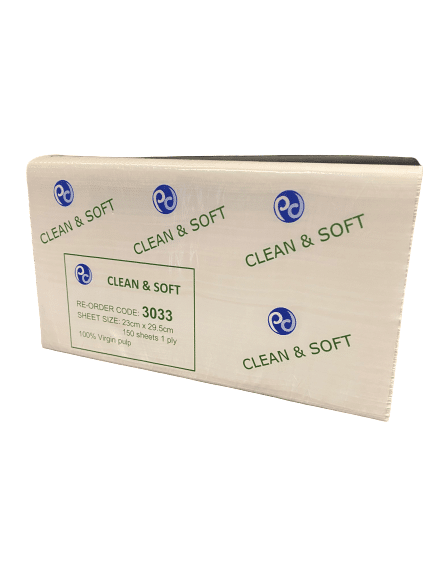 Clean & Soft 23.5 X 30 CM 100 SHEET X 24 PACK (2400) 1 PLY – 3033